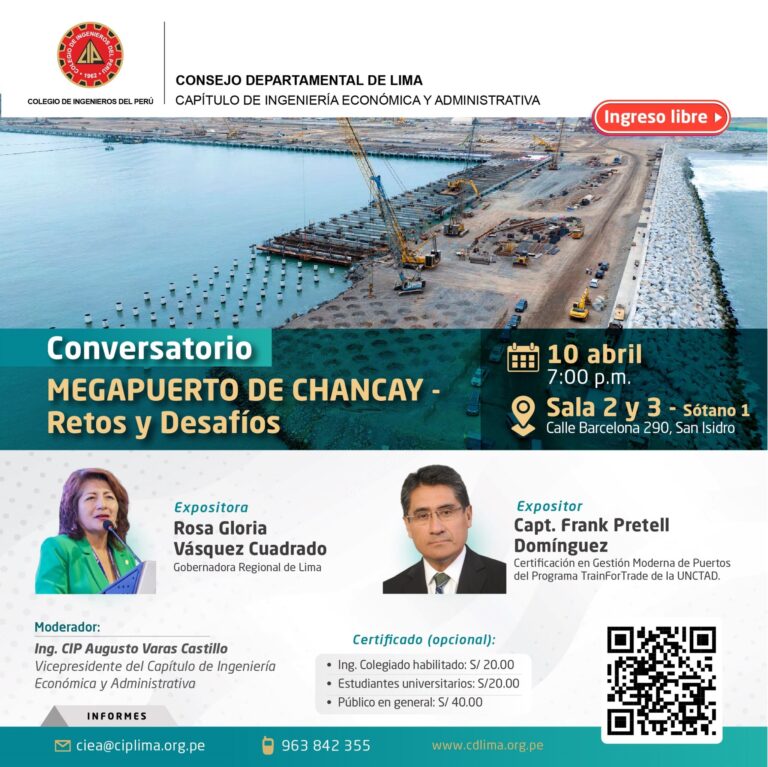 Conversatorio: MEGAPUERTO DE CHANCAY – Retos y Desafíos – 10 de abril / 7:00 p.m.