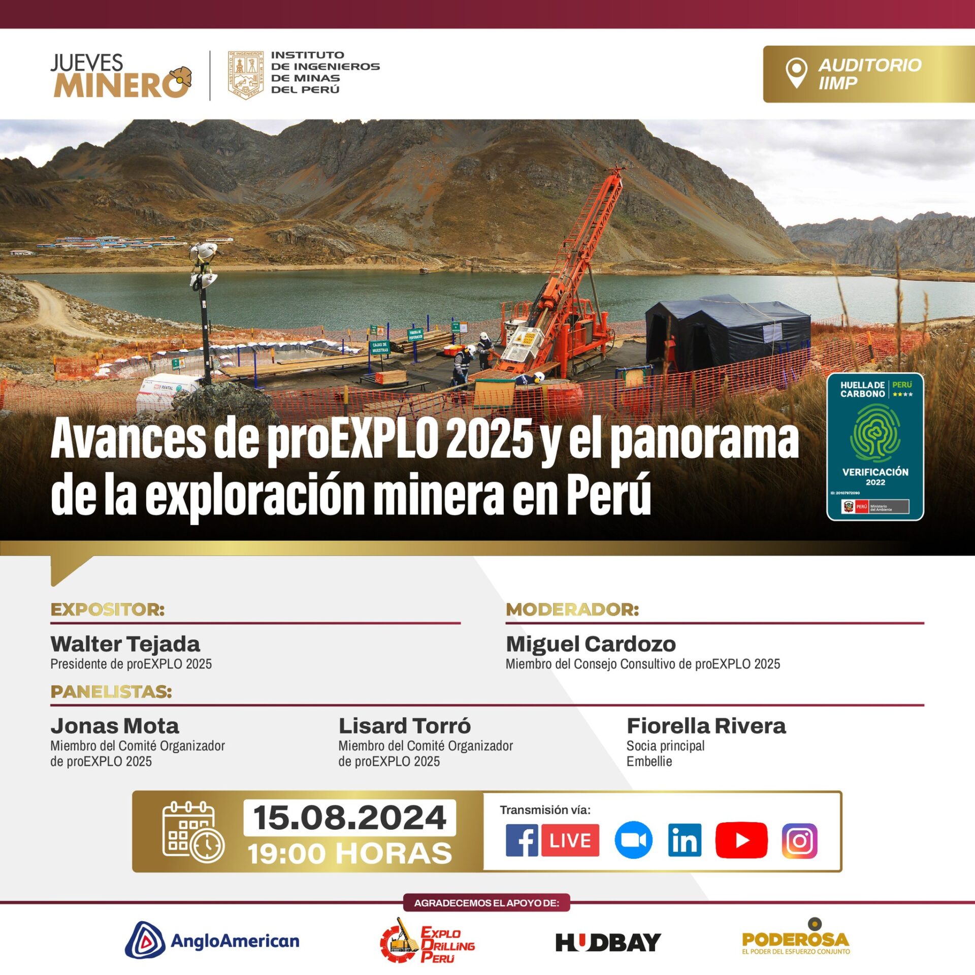 Jueves Minero IIMP (15-08-24): "Avances de proEXPLO 2025 y el panorama ...