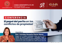 Conferencia «EL PAPEL DEL PERITO EN LOS CONFLICTOS DE PROPIEDAD» / Martes 17 de junio – 7:00 p.m.