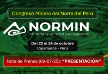 Nota de Prensa (09-07-25): “Presentación: CONGRESO MINERO DEL NORTE DEL PERÚ – Cajamarca / Del 22 al 24 Octubre 2025”.
