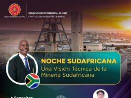 Noche Sudafricana: Una visión técnica de la minería en Sudáfrica – Sala Escalonada, CIP Lima / 30 octubre | 7:00 p.m.