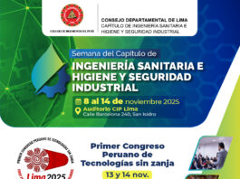 ¡Semana del Capítulo de Ingeniería Sanitaria e Higiene y Seguridad Industrial! / 10 al 14 noviembre | Primer Congreso Peruano de Tecnologías sin Zanja – 13 y 14 de noviembre | 8:00 a.m. – 5:00 p.m. / Auditorio CIP Lima.