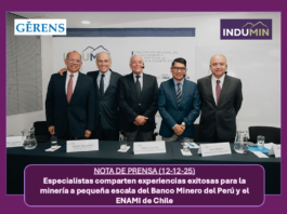Nota de Prensa (12-12-25): INDUMIN 2025: “Especialistas comparten experiencias exitosas para la minería a pequeña escala del Banco Minero del Perú y el ENAMI de Chile”.