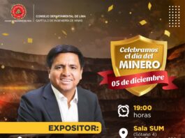 ¡Celebramos el Día del Minero! / Reconocimiento al: “MINERO DE CORAZÓN” – Sala SUM (Sótano 4) / 05 diciembre, 7:00 p.m.