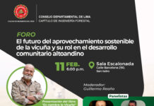 Foro Académico | Ingeniería Forestal: “EL FUTURO DEL APROVECHAMIENTO SOSTENIBLE DE LA VICUÑA Y SU ROL EN EL DESARROLLO COMUNITARIO ALTOANDINO” – Sala Escalonada / 11 de febrero, 6:00 p.m.