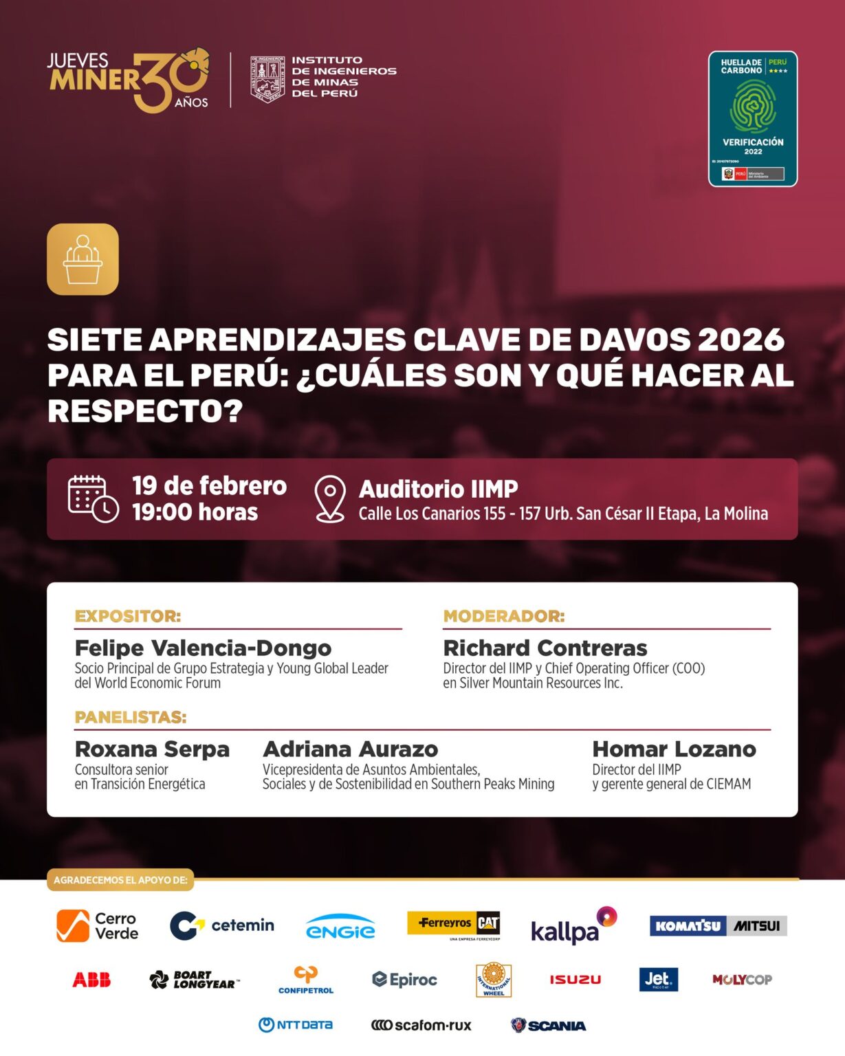 Jueves Minero del IIMP (19-02-26): “Siete aprendizajes clave de Davos ...