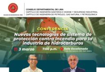 Conferencia: “NUEVAS TECNOLOGÍAS DE SISTEMA DE PROTECCIÓN CONTRA INCENDIO PARA LA INDUSTRIA DE HIDROCARBUROS” – Sala Escalonada – CDLima / 03 de marzo del 20260; 7:00 p.m.