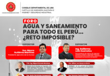 Foro: AGUA Y SANEAMIENTO PARA TODO EL PERÚ ¿RETO IMPOSIBLE? -Sala SUM, CDLima/ Martes 10 marzo; 6:45 p.m.