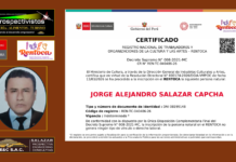 Editorial Especial (31-03-26) / Agradecimiento: “MINISTERIO DE CULTURA y RENTOCA, por honrosa distinción – CERTIFICADO: Dr.(c) Ing. JORGE ALEJANDRO SALAZAR CAPCHA”.