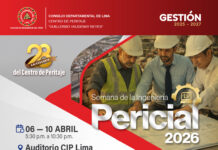 XXVIII Aniversario del CENTRO DE PERITAJE – Auditorio Principal CIP Lima / 06 al 10 abril; 5:30 p.m. a 10:00 p.m.