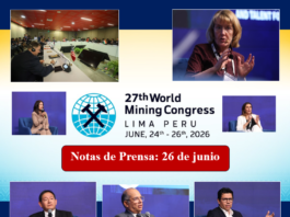 27th World Mining Congress 2026 / Notas de Prensa: 26 de junio 2026.
