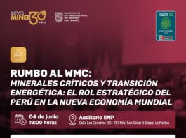 Jueves Minero del IIMP (04-06-26) / Conferencia: “Minerales críticos y transición energética: el rol estratégico del Perú en la nueva economía mundial” / 19h00.