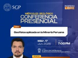 Miércoles Geológico de SGP (17-jun.-2026): Conferencia Presencial: “GEOFÍSICA APLICADA EN LA MINERÍA PERUANA” – Auditorio SGP/ 7:00 p. m.