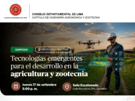 Simposio: “TECNOLOGÍAS EMERGENTES PARA EL DESARROLLO EN LA AGRICULTURA Y LA GANADERÍA” – Sala Escalonada / 17 septiembre; 5:00 p.m.