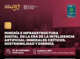 Jueves Minero de IIMP (24-setiembre-2026) / Conferencia “Minería e infraestructura digital en la era de la inteligencia artificial: MINERALES CRÍTICOS, SOSTENIBILIDAD Y ENERGÍA” – Auditorio IIMP / 19h00.