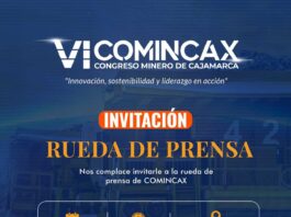 Rueda de Prensa / VI COMINCAX (Congreso Minero de Cajamarca): “Innovación, sostenibilidad y liderazgo en acción” – Gran Kuntur Wasi / 18 septiembre; 10:00 a.m.