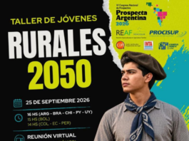 Cultura PROSPECTIVA / VI Congreso Nacional de Prospectiva – PROSPECTA ARGENTINA 2026: “TALLER DE JÓVENES RURALES 2050” – Virtual y Sincrónica / 25 septiembre 2026; 16 h. | Argentina, Chile, Brasil, Paraguay y Uruguay – 15 h. | Bolivia – 14 h. | Colombia, Ecuador y Perú.