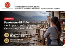Conferencia / El NIÑO: “Y EL IMPACTO EN LAS MIPYME RIESGOS Y OPORTUNIDADES” – Campus Virtual /28 octubre; 20:00 – 21:00 h.